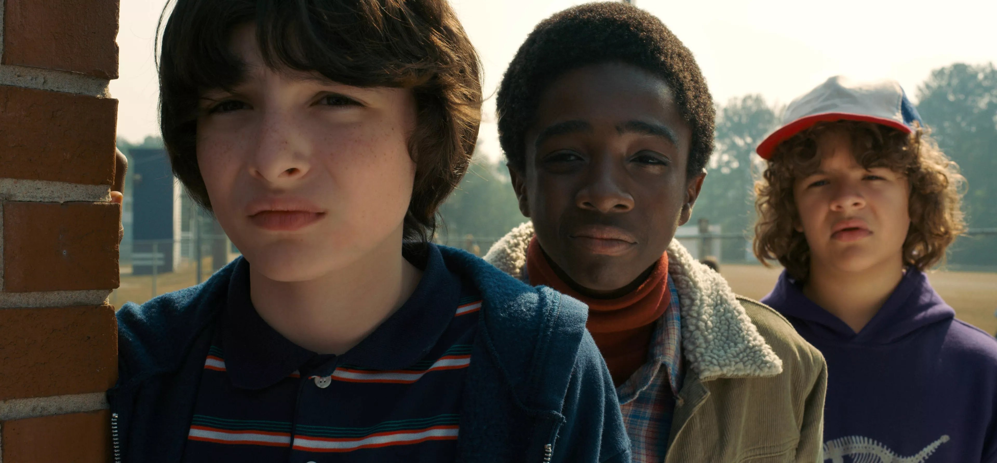 Finn Wolfhard, Caleb McLaughlin and Gaten Matarazzo from Stranger Things.