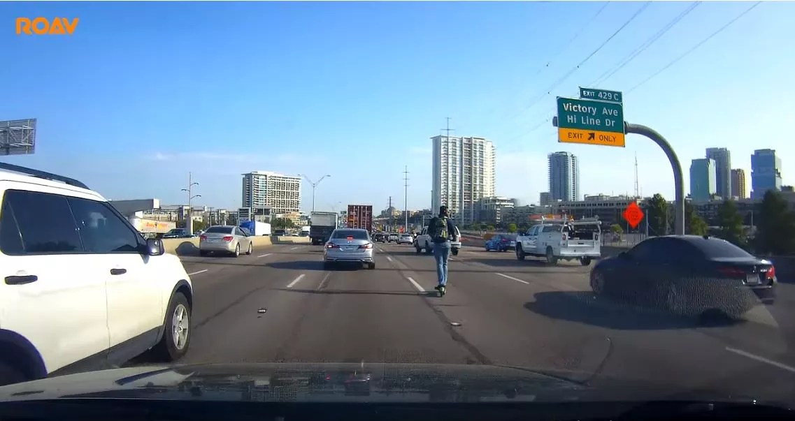 Watch: Lime Scooter Rider on I-35 Is Too Brave for His Own Good