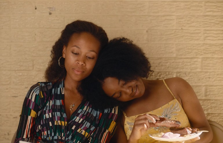 Nicole Beharie (left) plays Turquoise, a mother who wants her daughter Kai (Alexis Chikaeze, right) to rewrite her own pageant queen history in Miss Juneteenth, one of the best DFW movies.