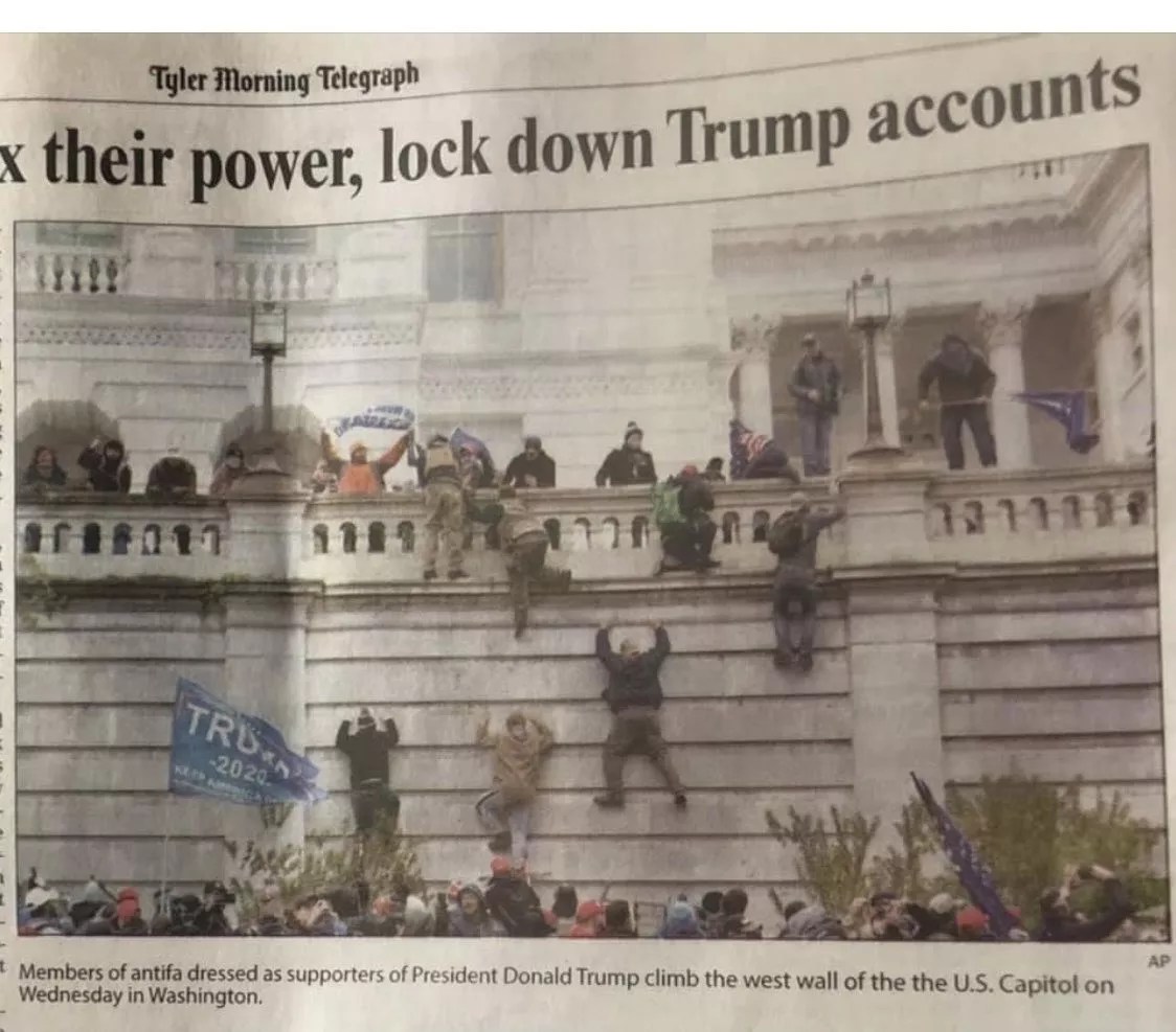 Tyler Paper’s Fake ‘Antifa’ Caption Under Photo of Capitol Rioters Stirs Readers’ Anger