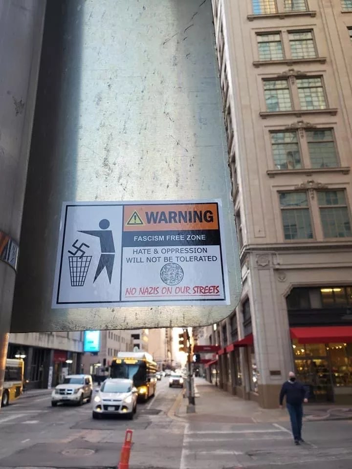 ‘Fascism Free Zone’: Dallas Activists Counter Patriot Front’s White Supremacist Propaganda