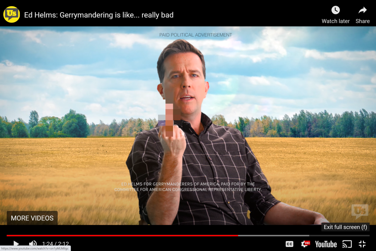 ‘This is Some Dark Orwellian Sh*t’: Actor Ed Helms Discovers Gerrymandering in New Ad