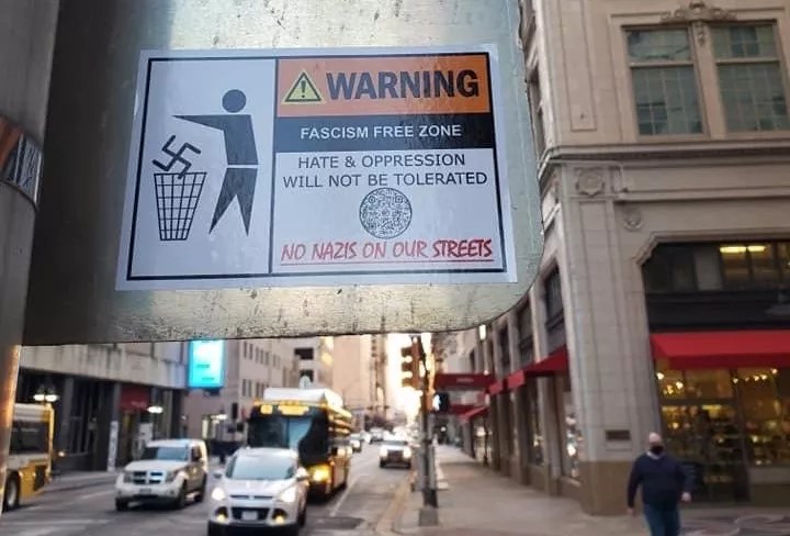 Unable to Get People to Protest, North Texas Neo-Nazis Resort to Stickers and Graffiti