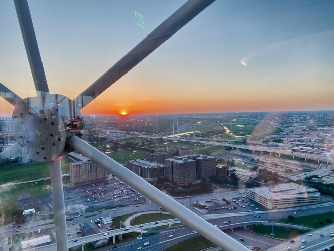 crown block sunset over Dallas