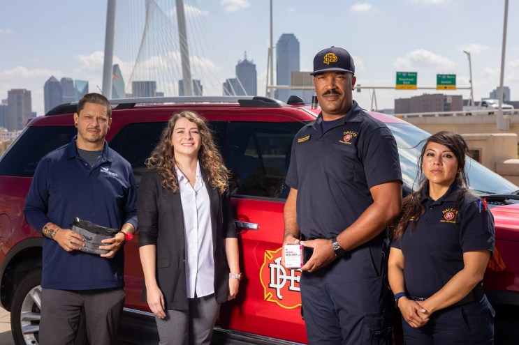 From left to right: Recovery support peer specialist Michael Watkins, director of special projects for the Recovery Resource Council Becky Tinney, Dallas Fire Department Overdose Response Team coordinator Jarrod Gilstrap, community paramedic Hilda Navarro-Diaz