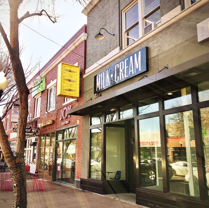 the storefront of milk cream ice cream