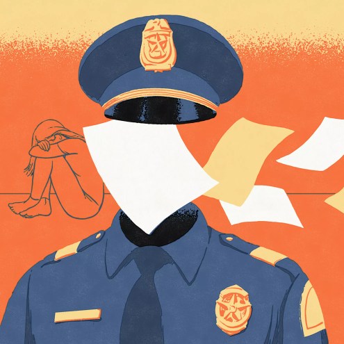 Police officer sexual assault victim illustration