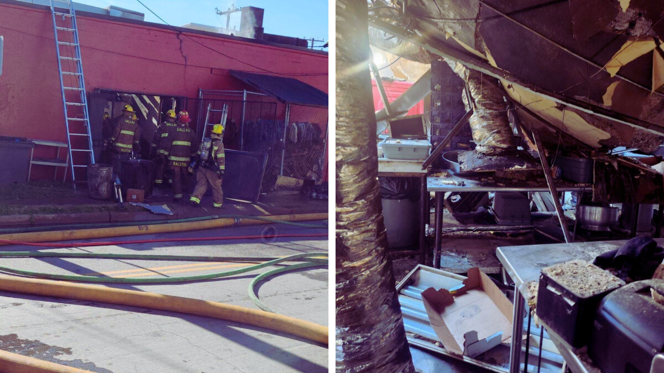 fire damage at baby back shak dallas