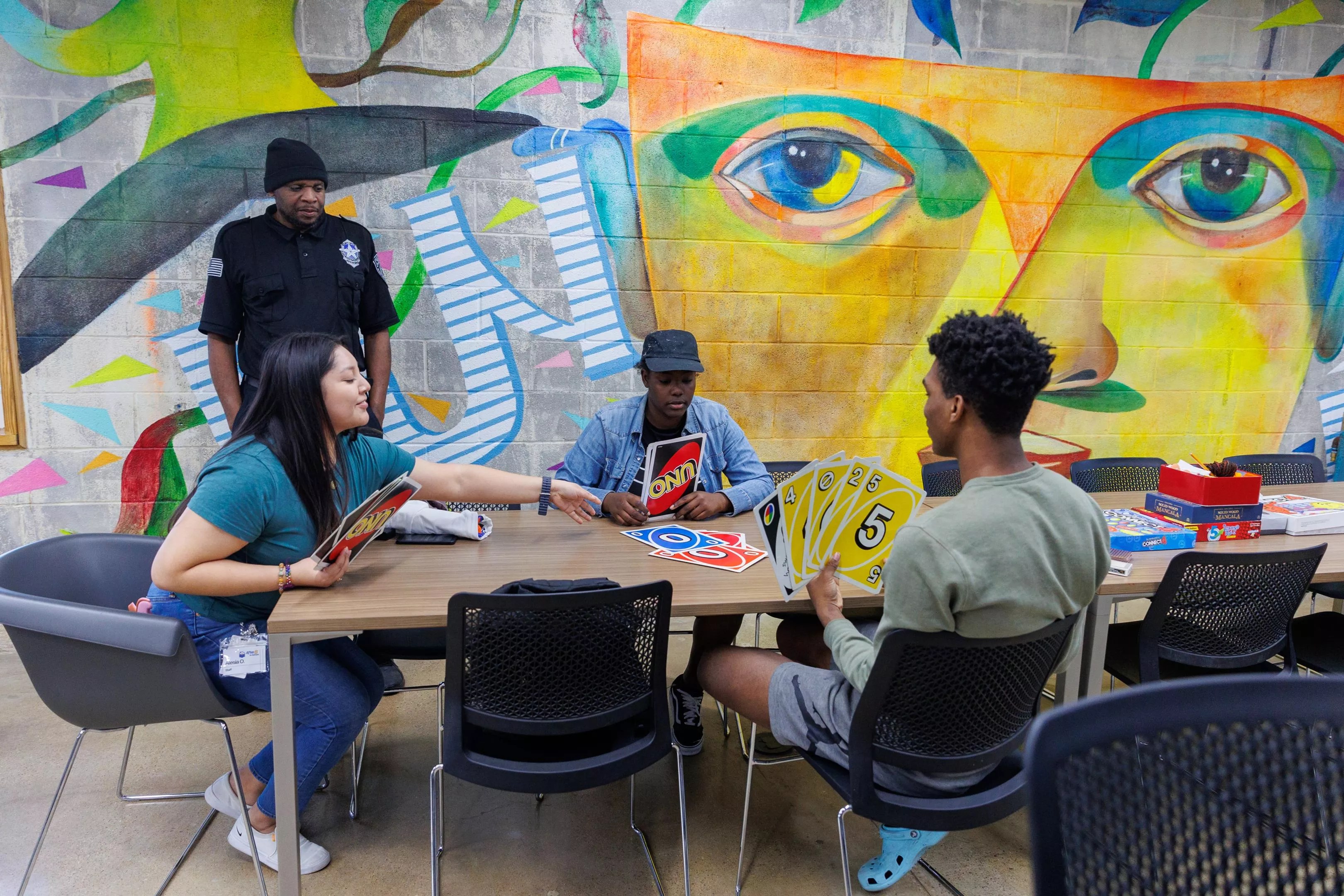 Young people at the Fannie C. Harris Youth Center