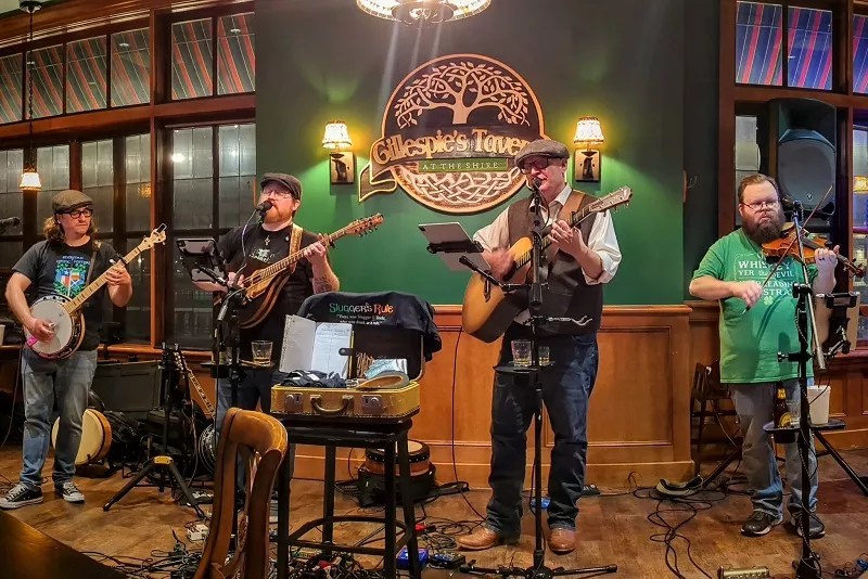 Dallas Irish band Slugger's Rule performing.