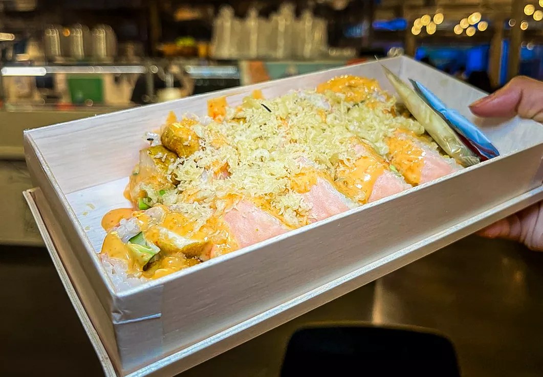 pink sushi roll at Ichi