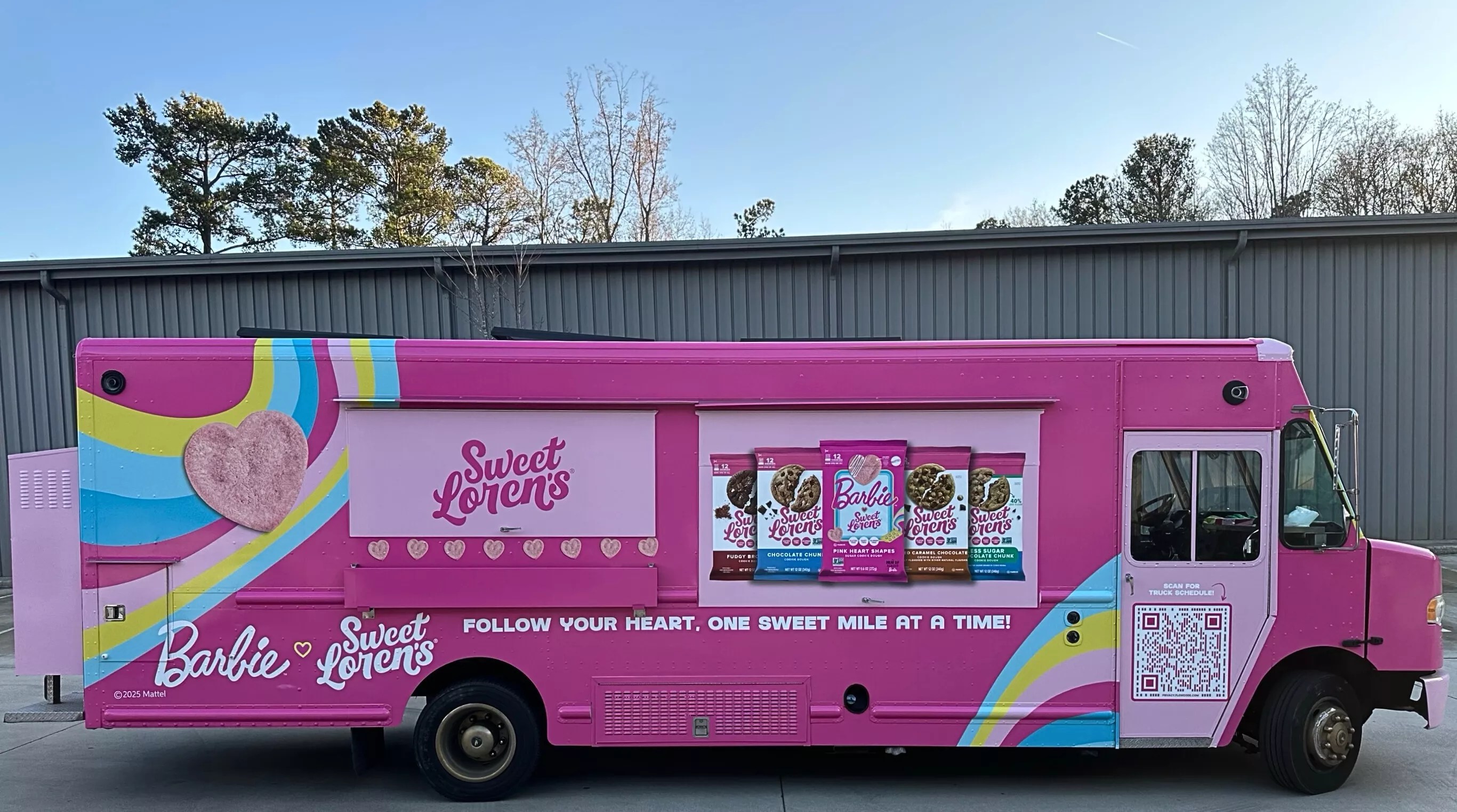 the barbie and sweet loren's pink cookie truck