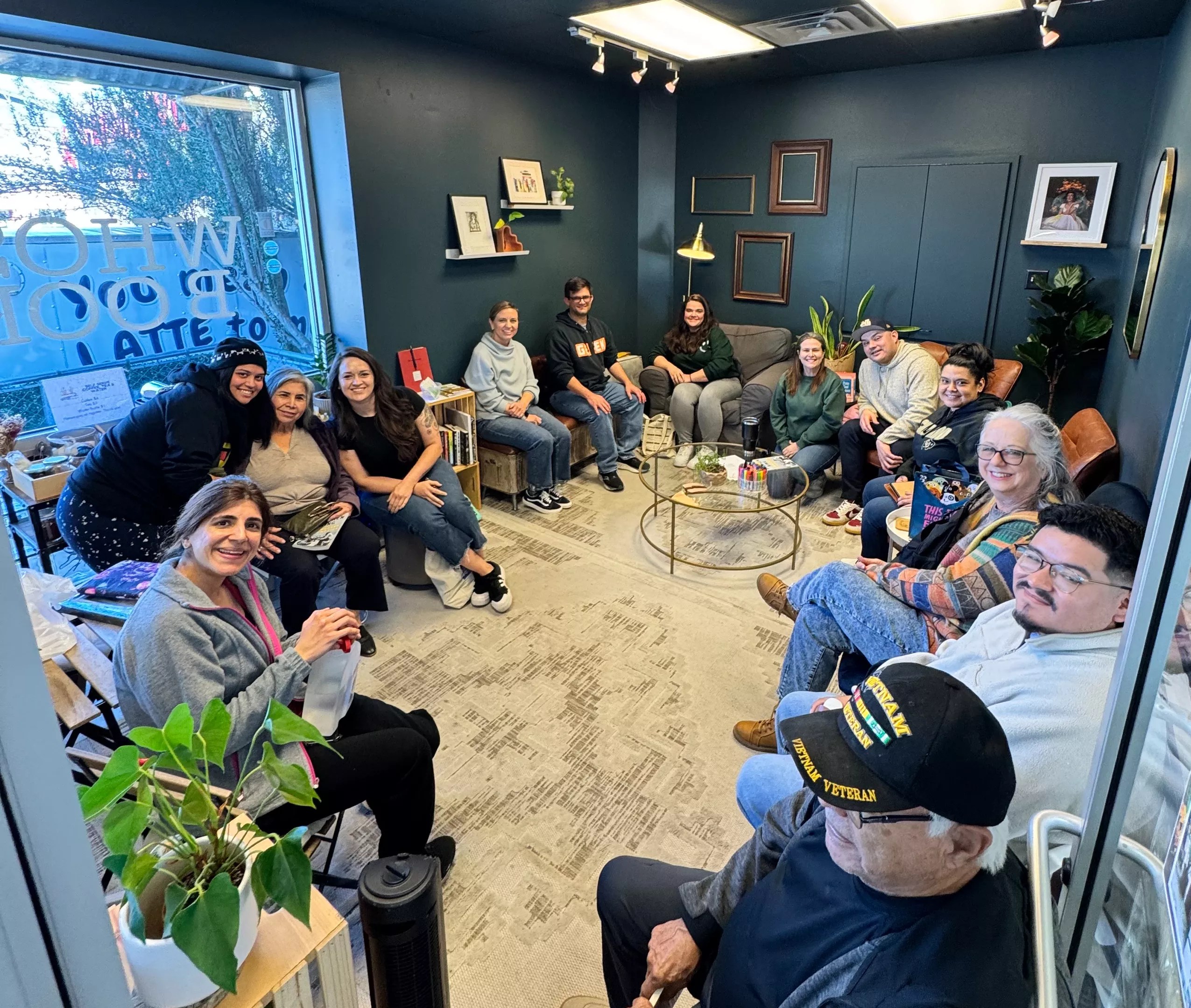 A book club meeting at Dallas' Whose Books.