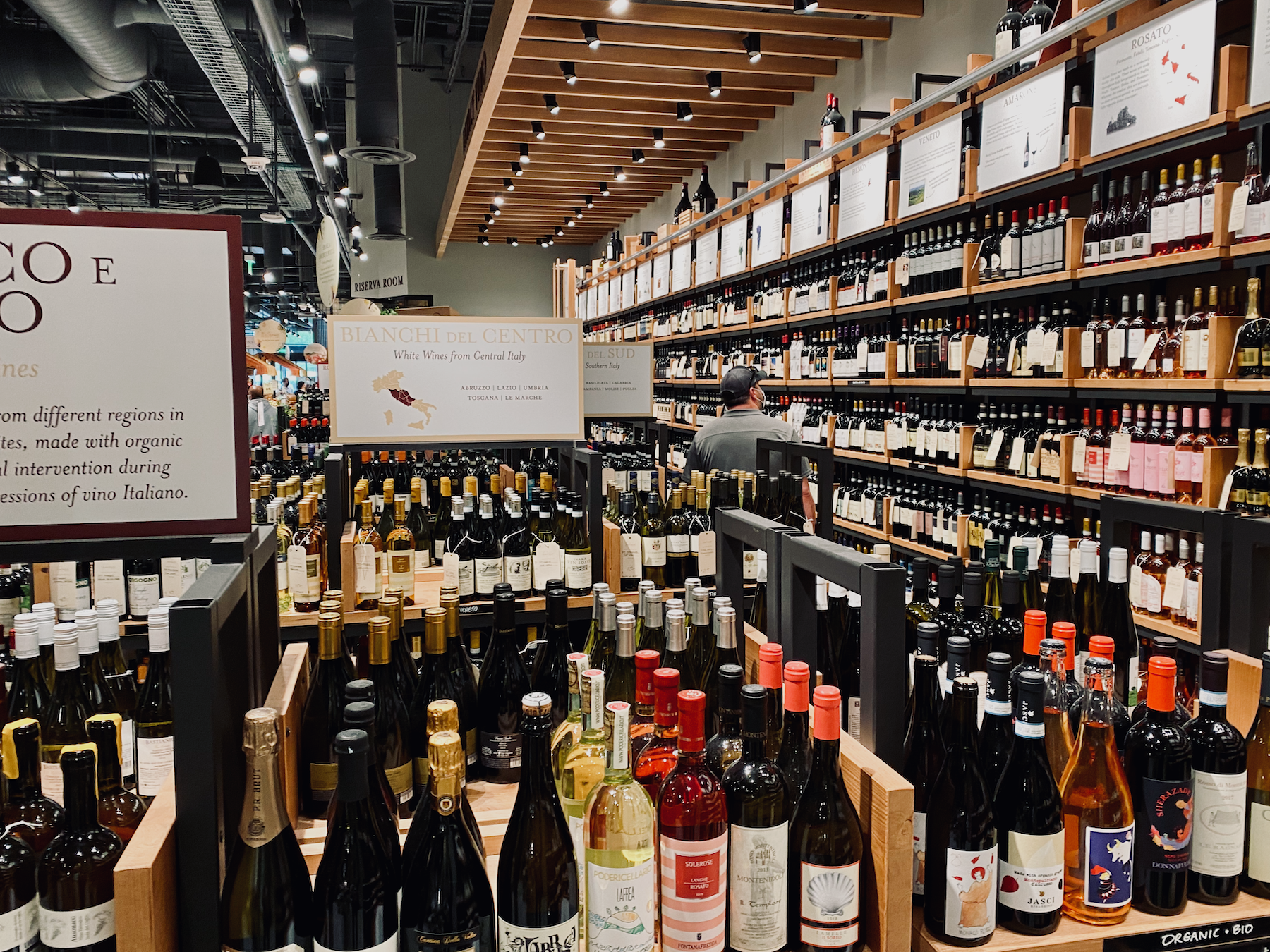 wine section at Eataly