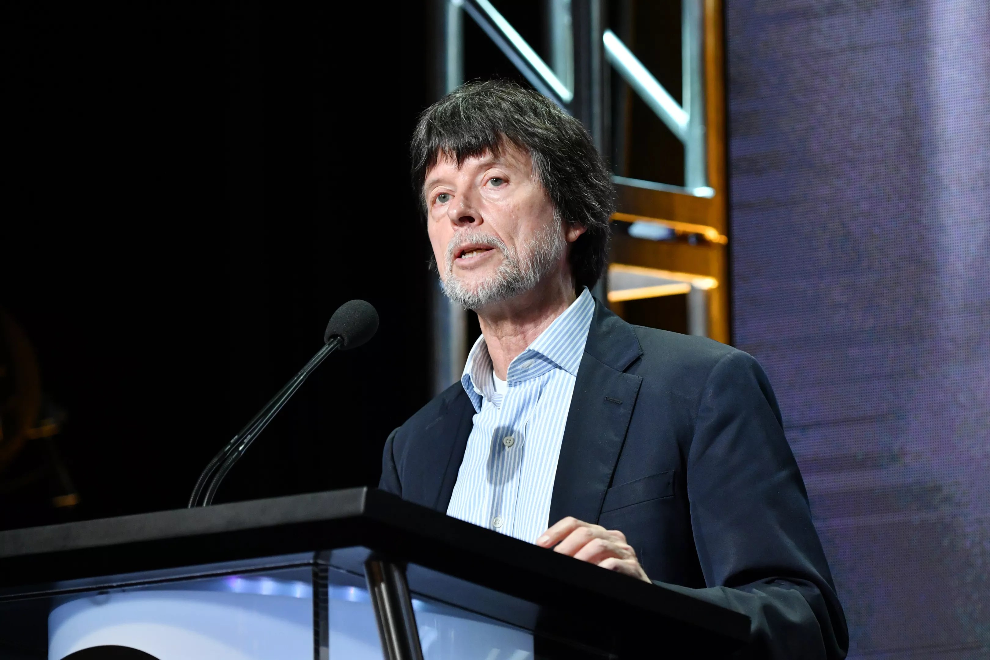 Man standing on a podium
