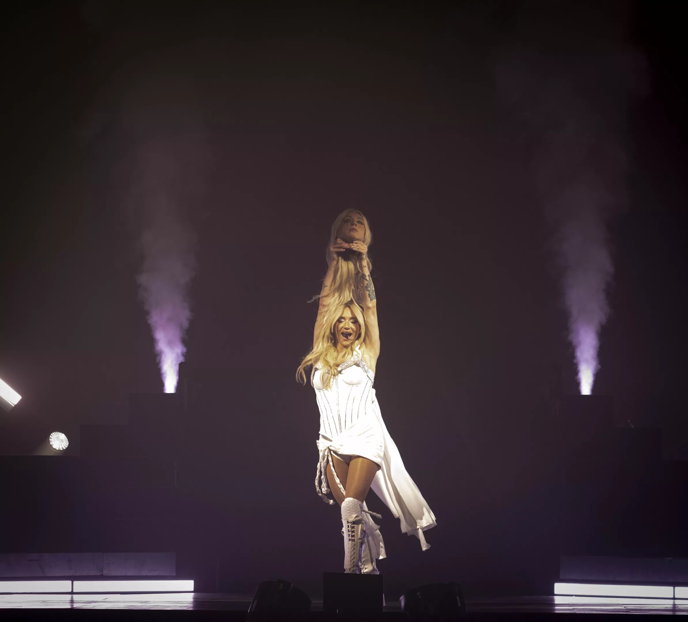 Woman performing on stage