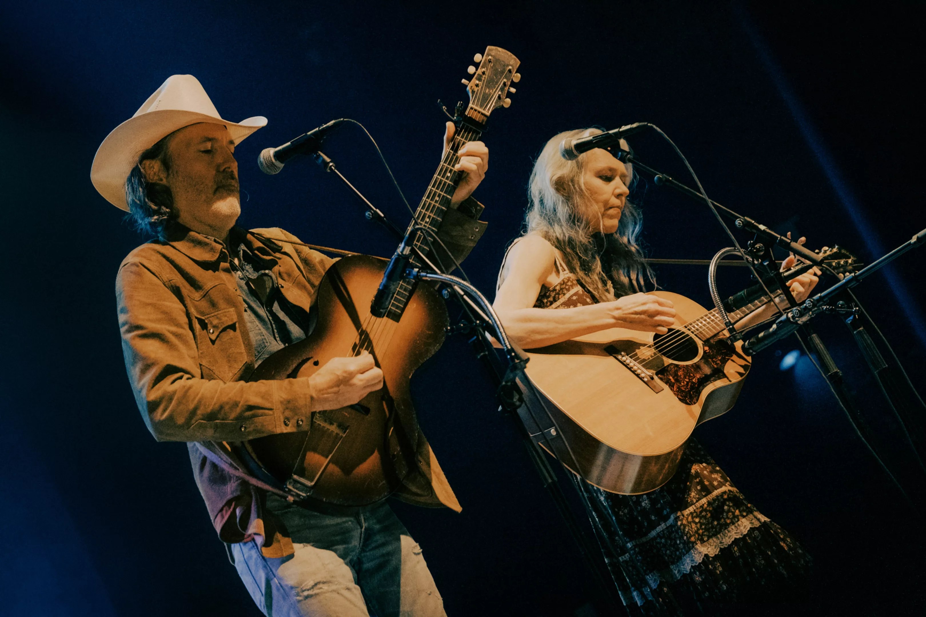 Duo performing on stage