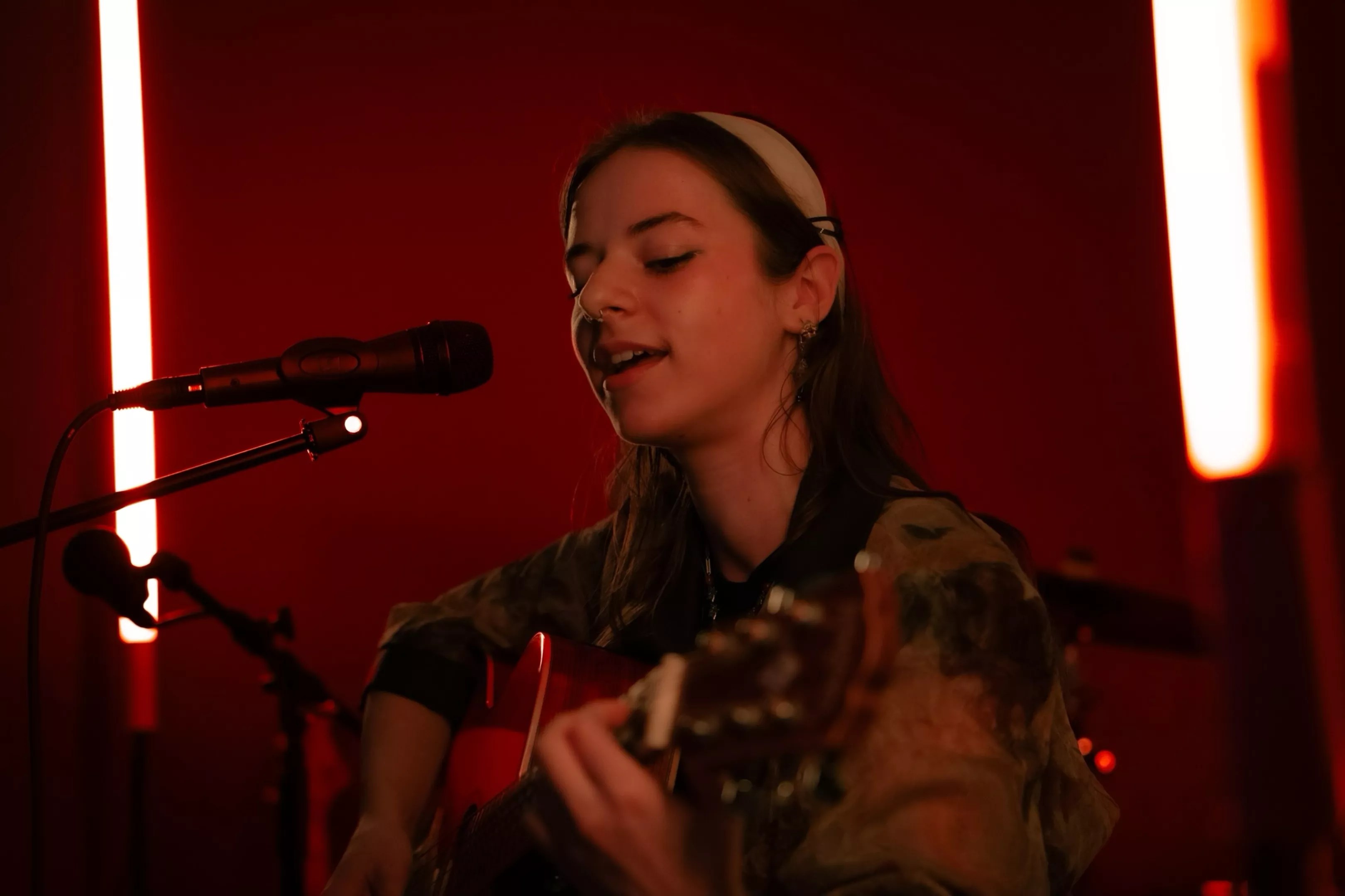 Woman performing on stage
